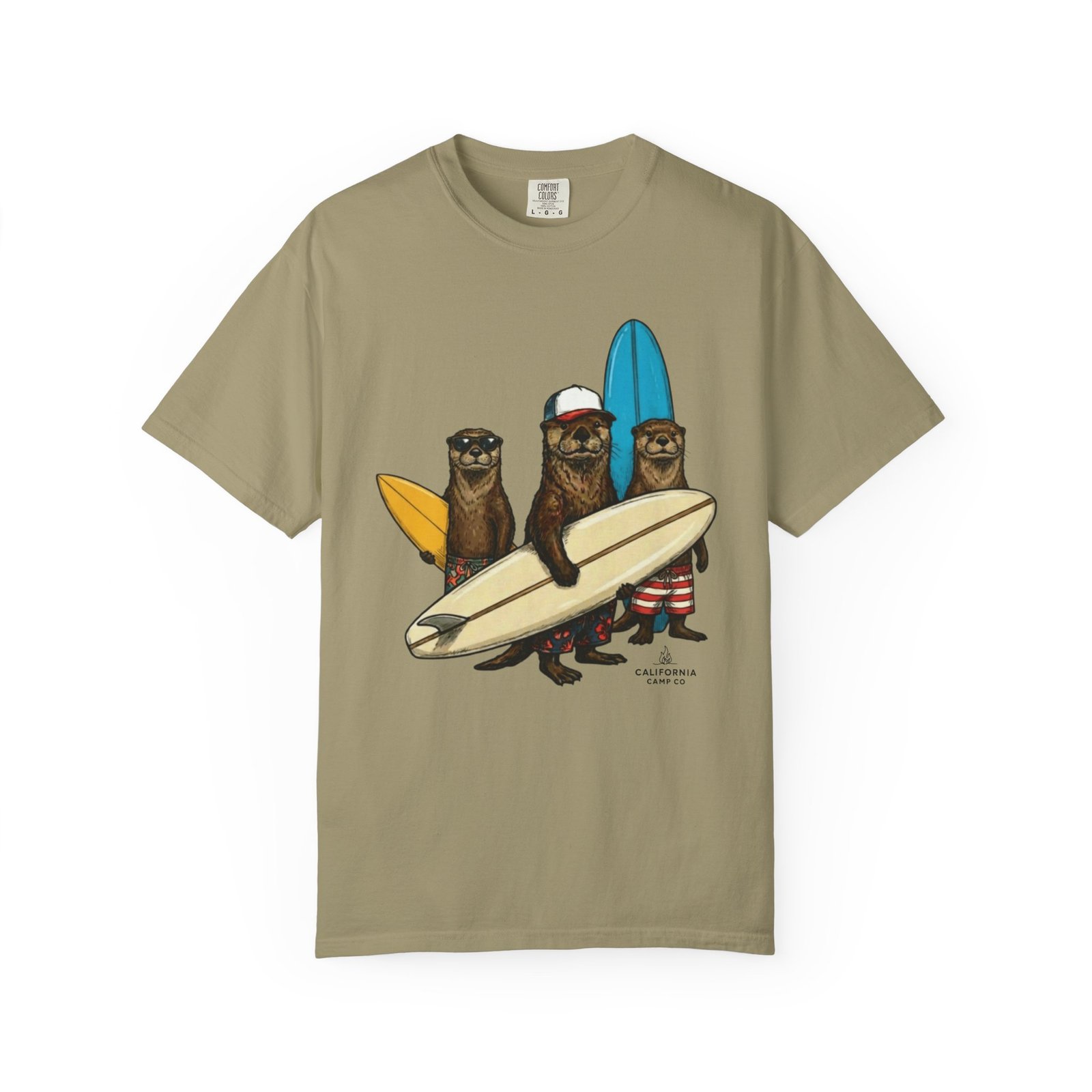 Surf Otters California Wild Collection T-Shirt - You Otter be Surfing Tee on Comfort Colors 1717 - Image 10