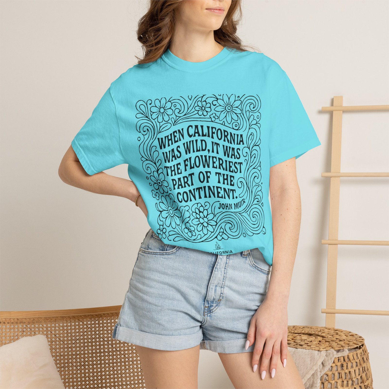 When California Was Wild Graphic Tee - John Muir Quote on Comfort Colors 1717 T-Shirt - Image 4
