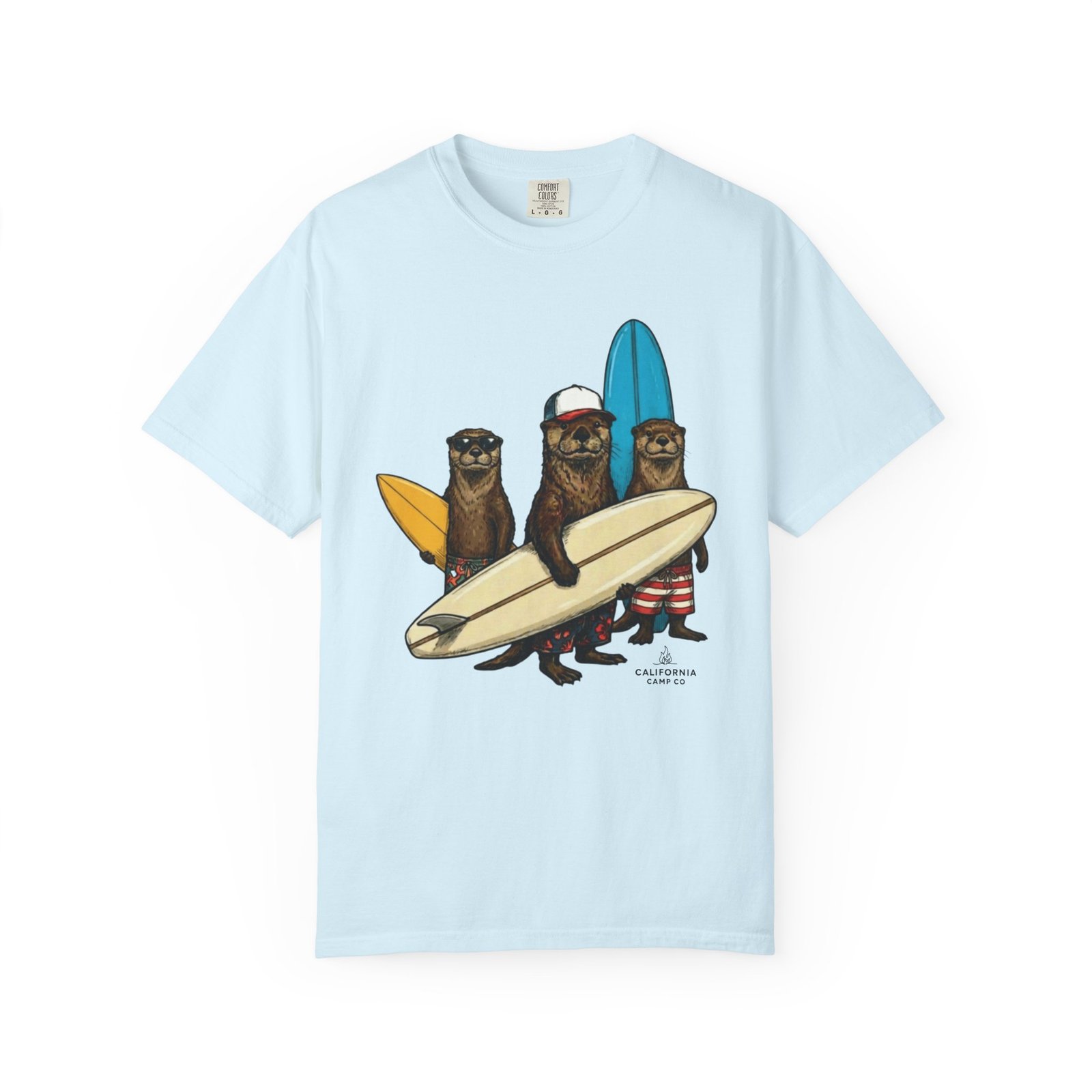 Surf Otters California Wild Collection T-Shirt - You Otter be Surfing Tee on Comfort Colors 1717 - Image 15