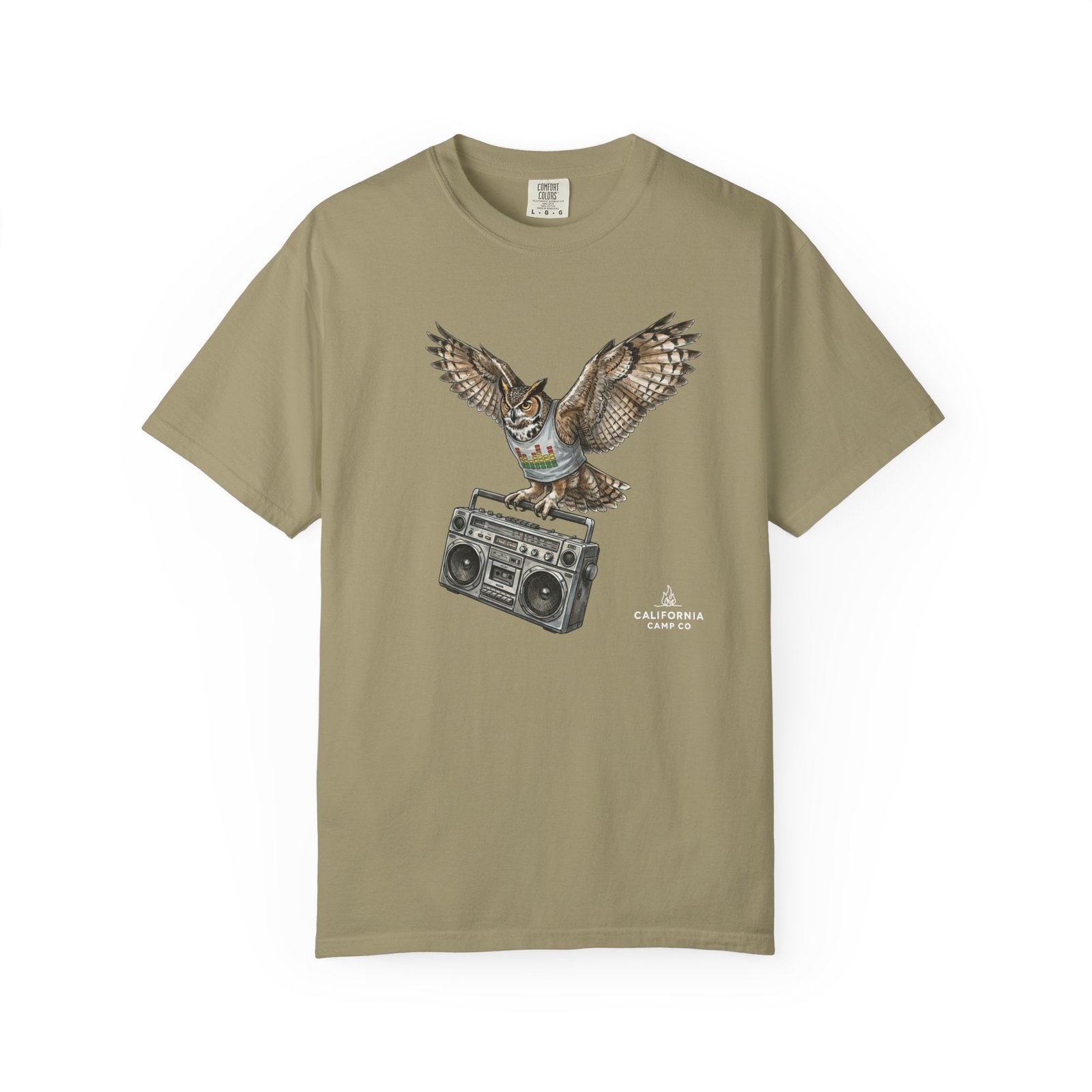 Owl & Boombox Graphic Tee — Retro Wildlife Music Design on Comfort Colors 1717 T-Shirt - Image 7