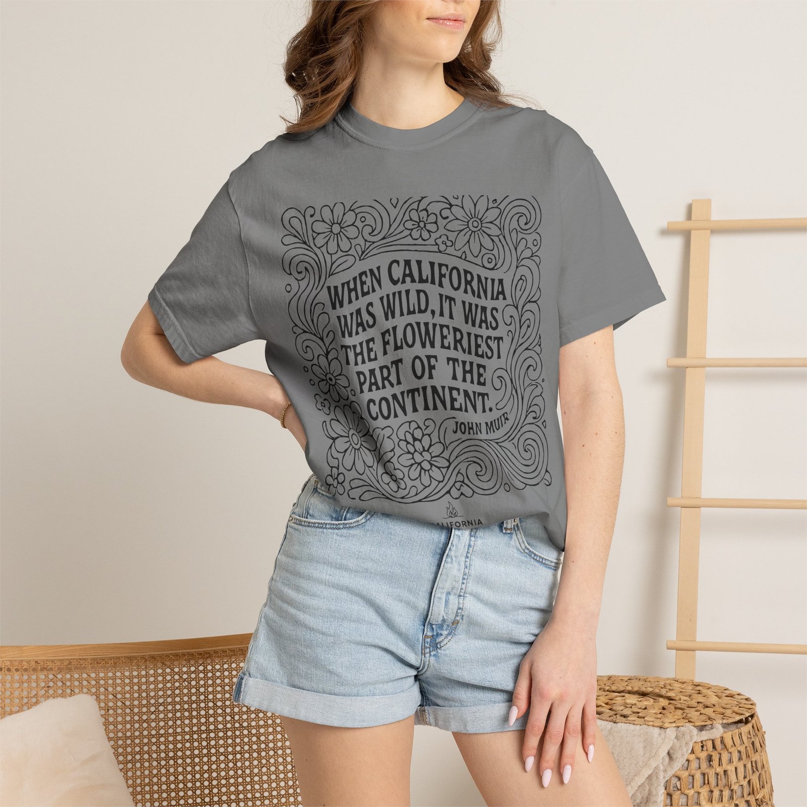 When California Was Wild Graphic Tee - John Muir Quote on Comfort Colors 1717 T-Shirt - Image 20