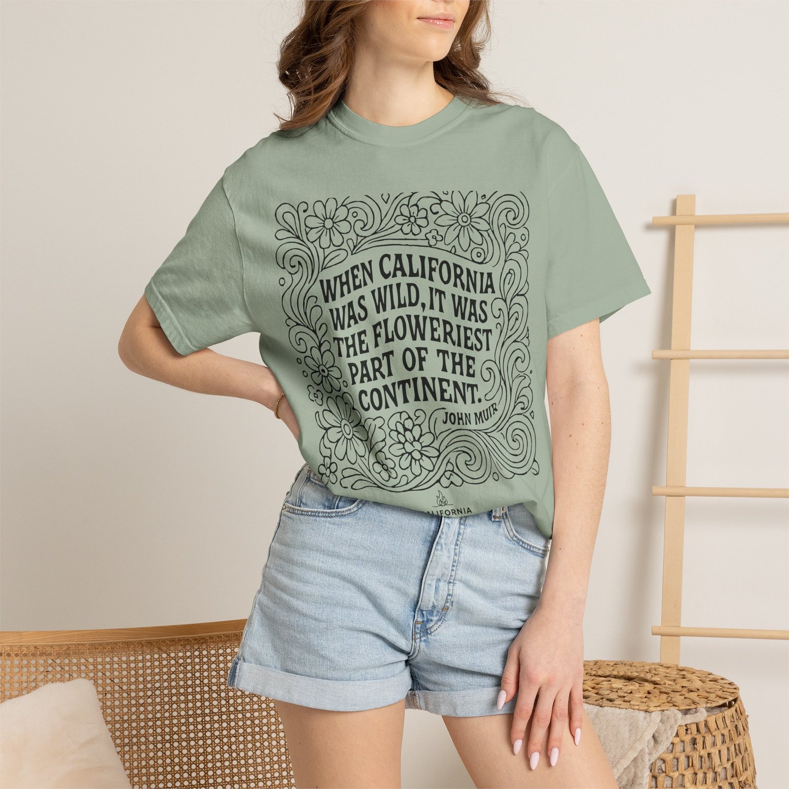 When California Was Wild Graphic Tee - John Muir Quote on Comfort Colors 1717 T-Shirt - Image 28