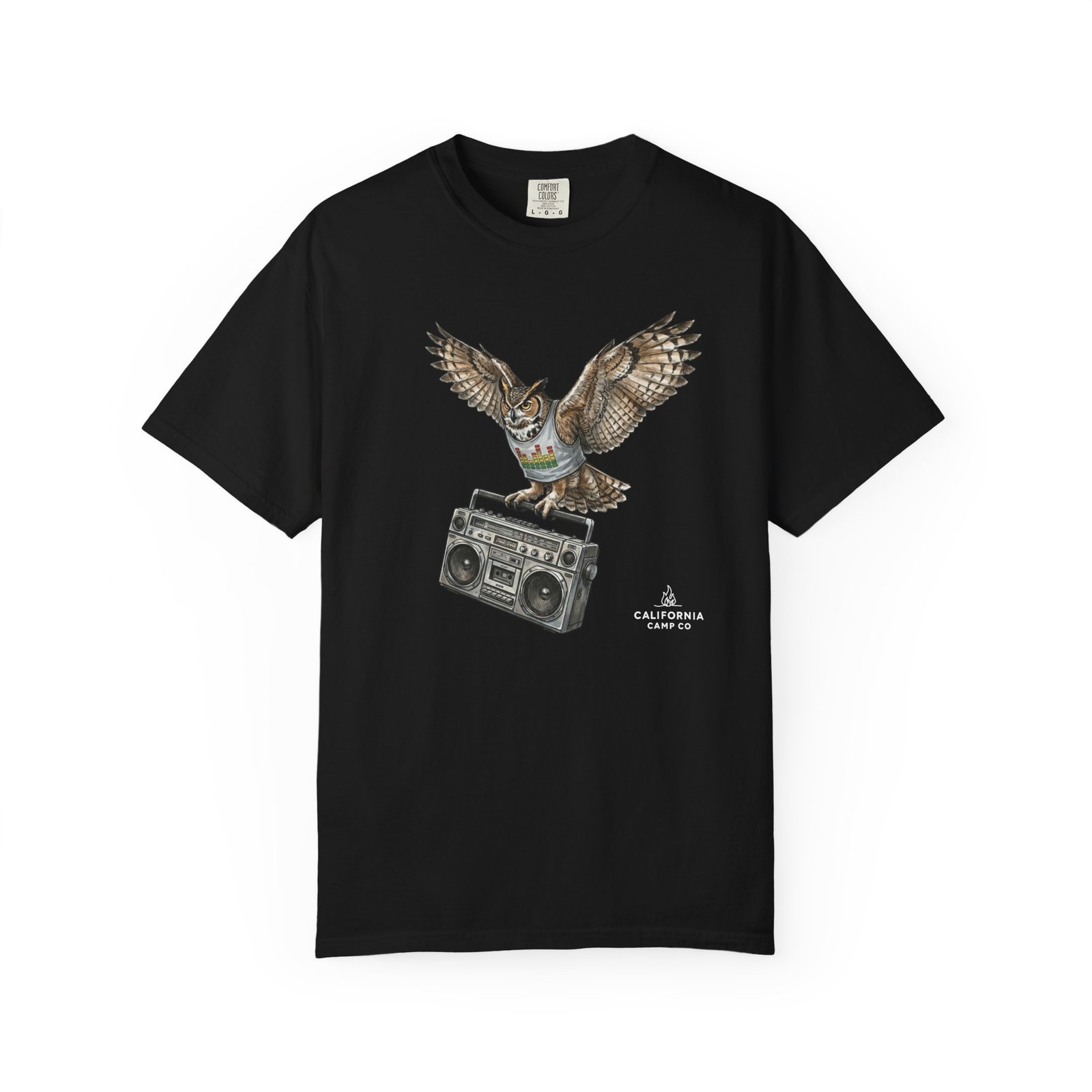 Owl & Boombox Graphic Tee — Retro Wildlife Music Design on Comfort Colors 1717 T-Shirt - Image 17