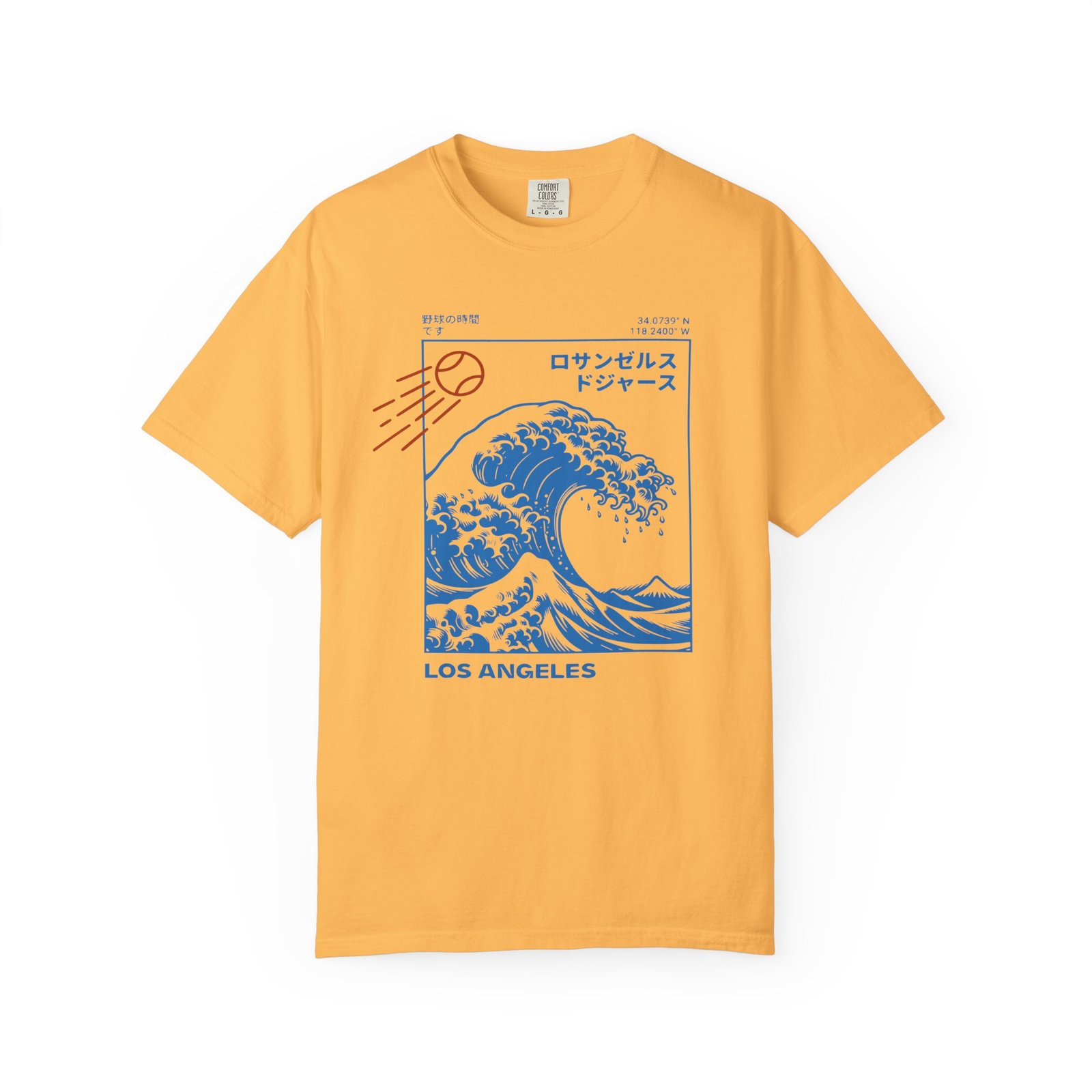 Los Angeles Wave Tee - Japanese-Inspired Dodgers Surf Graphic - on Comfort Colors 1717 T-Shirt - Image 13