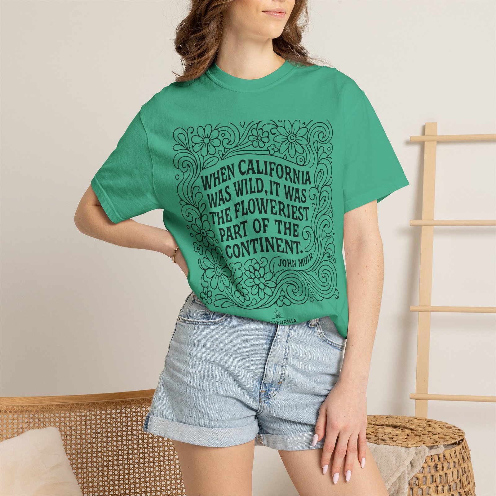 When California Was Wild Graphic Tee - John Muir Quote on Comfort Colors 1717 T-Shirt - Image 36