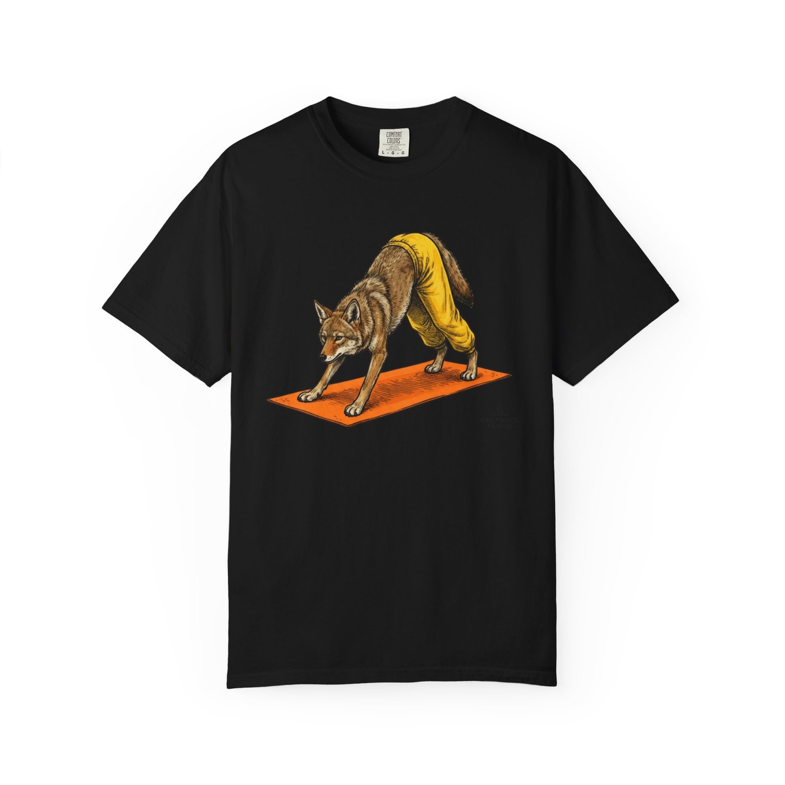 Downward "Dog" Coyote Yoga Tee - California Wild Collection - Comfort Colors 1717 T-Shirt - Image 9