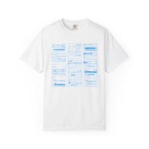 Drum Machines T-Shirt - Vintage Blue Beat Maker Diagram Tee in Comfort Colora 1717