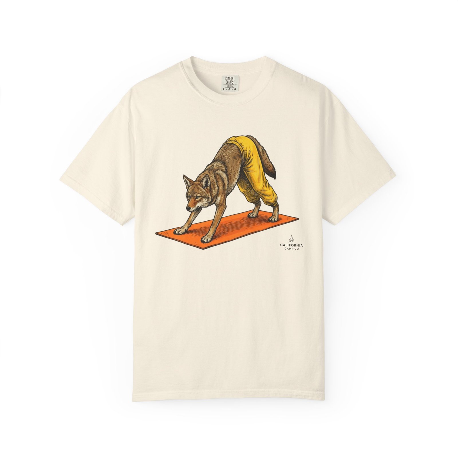Downward "Dog" Coyote Yoga Tee - California Wild Collection - Comfort Colors 1717 T-Shirt - Image 7