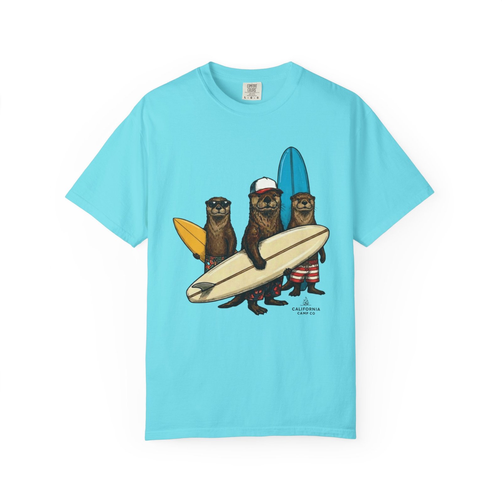 Surf Otters California Wild Collection T-Shirt - You Otter be Surfing Tee on Comfort Colors 1717 - Image 14