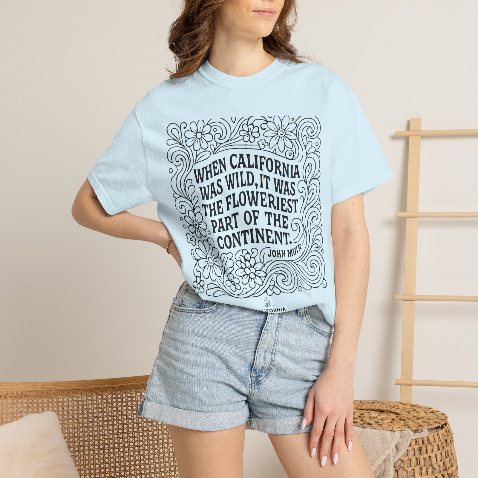 When California Was Wild Graphic Tee - John Muir Quote on Comfort Colors 1717 T-Shirt - Image 40