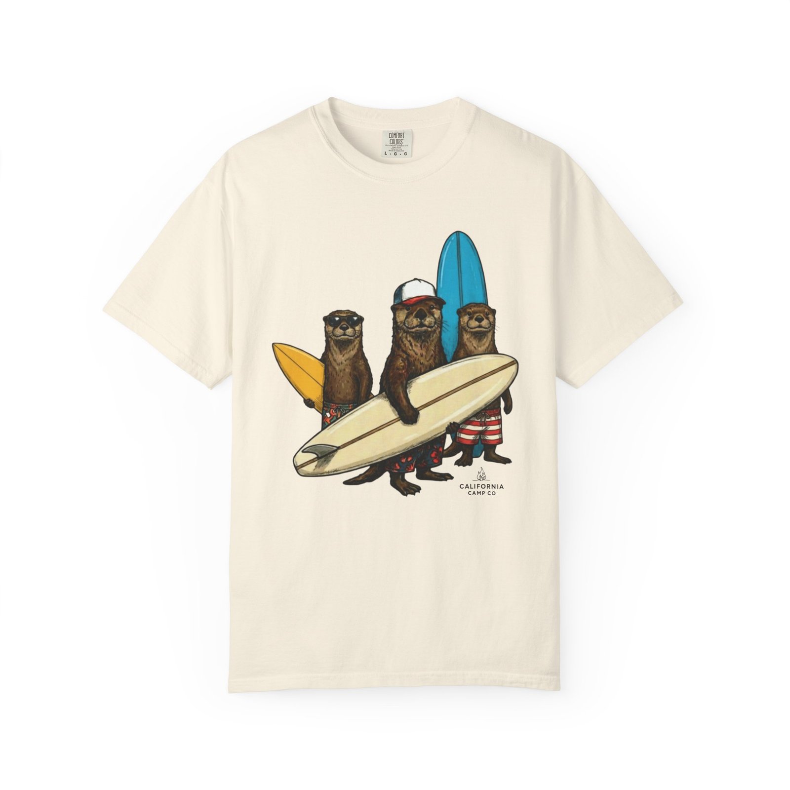 Surf Otters California Wild Collection T-Shirt - You Otter be Surfing Tee on Comfort Colors 1717 - Image 7