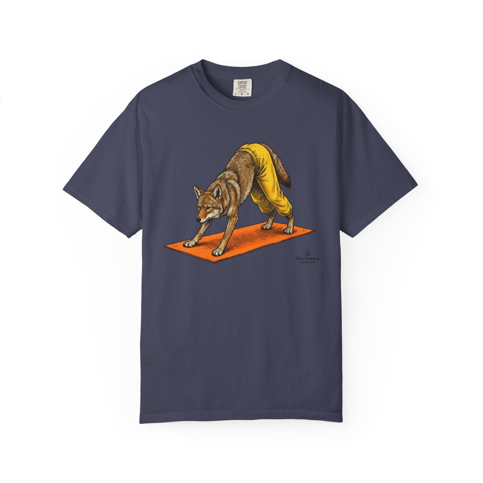 Downward "Dog" Coyote Yoga Tee - California Wild Collection - Comfort Colors 1717 T-Shirt - Image 11
