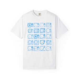 Turntable T‑Shirt - Retro DJ Vinyl Record Player Grid Tee on Comfort Colors 1717