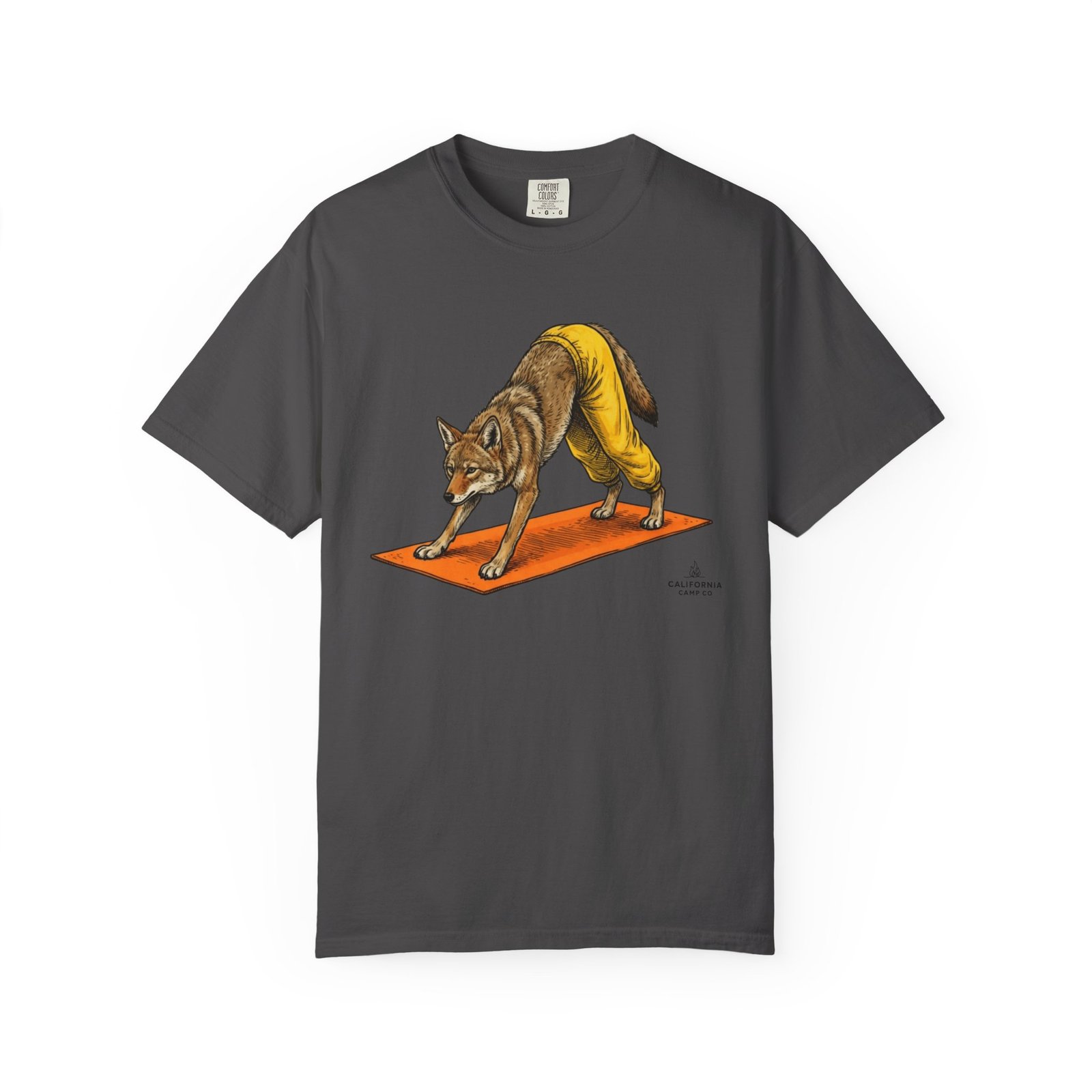 Downward "Dog" Coyote Yoga Tee - California Wild Collection - Comfort Colors 1717 T-Shirt - Image 10