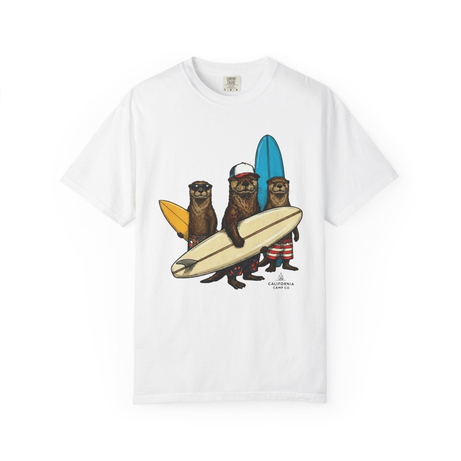 Surf Otters California Wild Collection T-Shirt - You Otter be Surfing Tee on Comfort Colors 1717 - Image 6