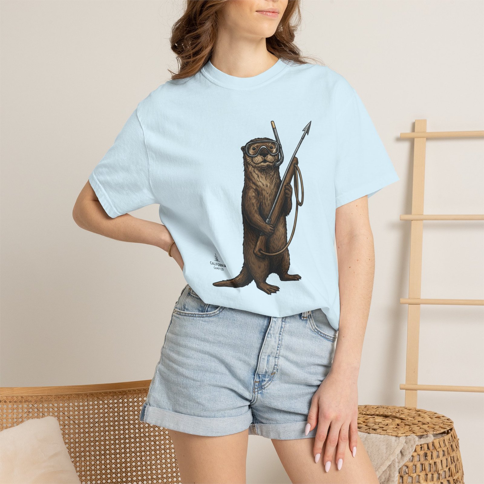 Spearfishing Otter Tee – on Comfort Colors 1717 T-Shirt - Image 3