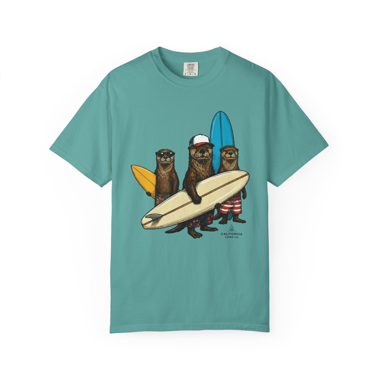 Surf Otters California Wild Collection T-Shirt - You Otter be Surfing Tee on Comfort Colors 1717 - Image 13