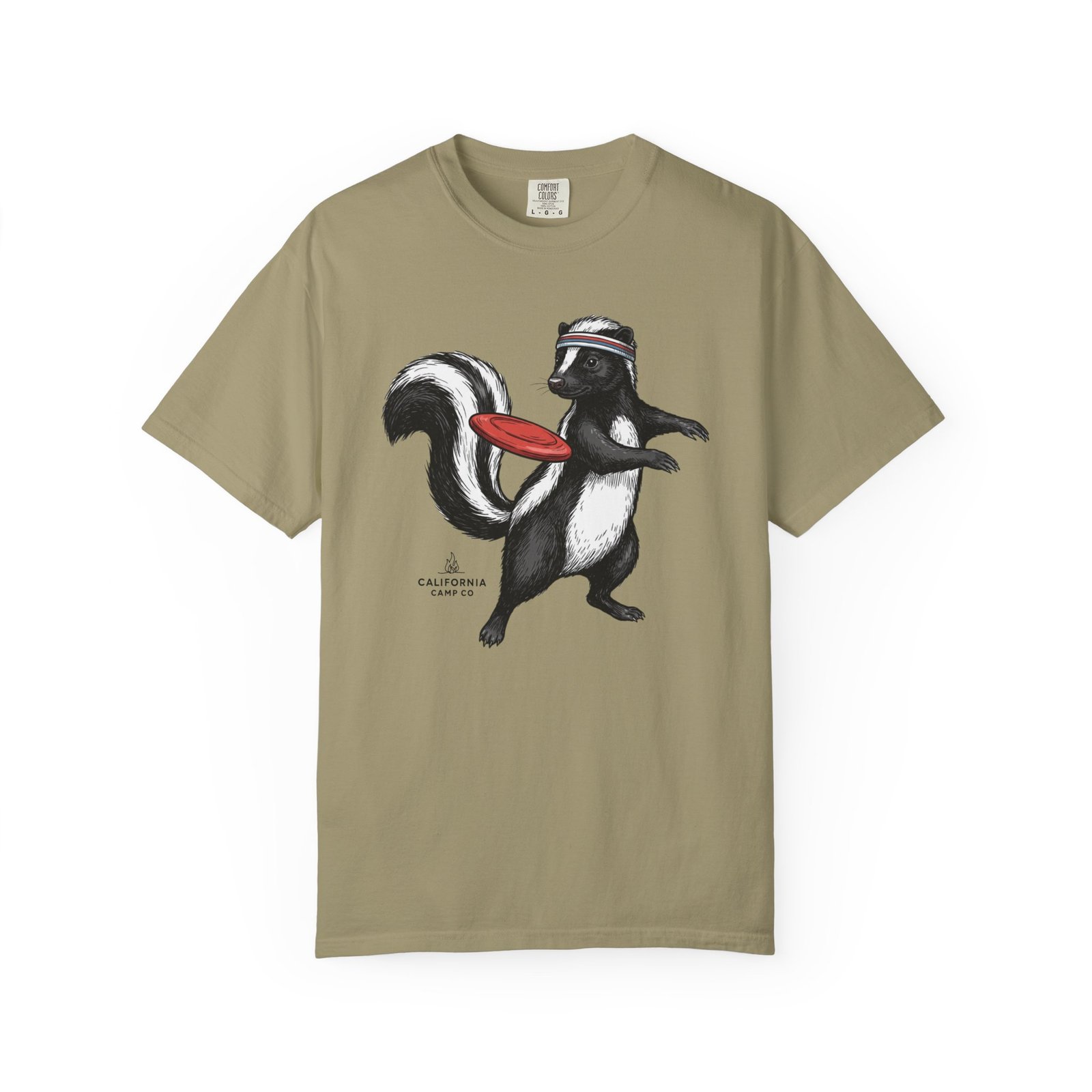 The Ultimate Skunk T-Shirt — Retro Skunk with a Frisbee Disc Graphic on Comfort Colors 1717 Tee - Image 9