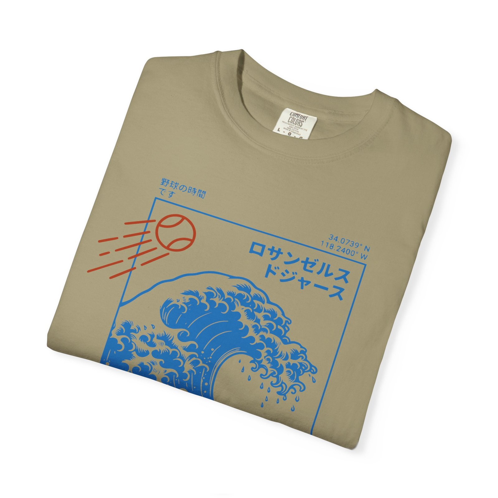 Los Angeles Wave Tee - Japanese-Inspired Dodgers Surf Graphic - on Comfort Colors 1717 T-Shirt - Image 19