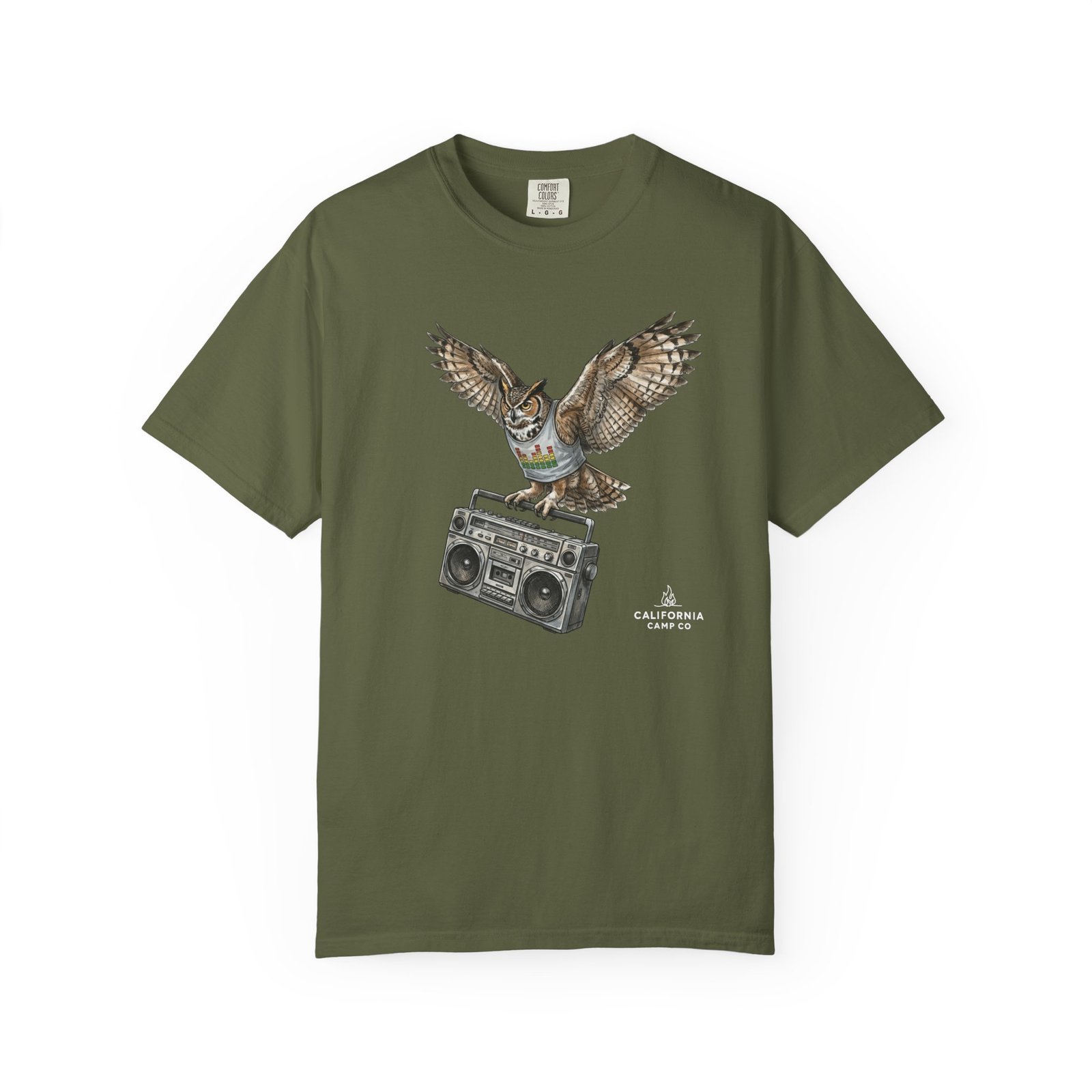 Owl & Boombox Graphic Tee — Retro Wildlife Music Design on Comfort Colors 1717 T-Shirt - Image 9
