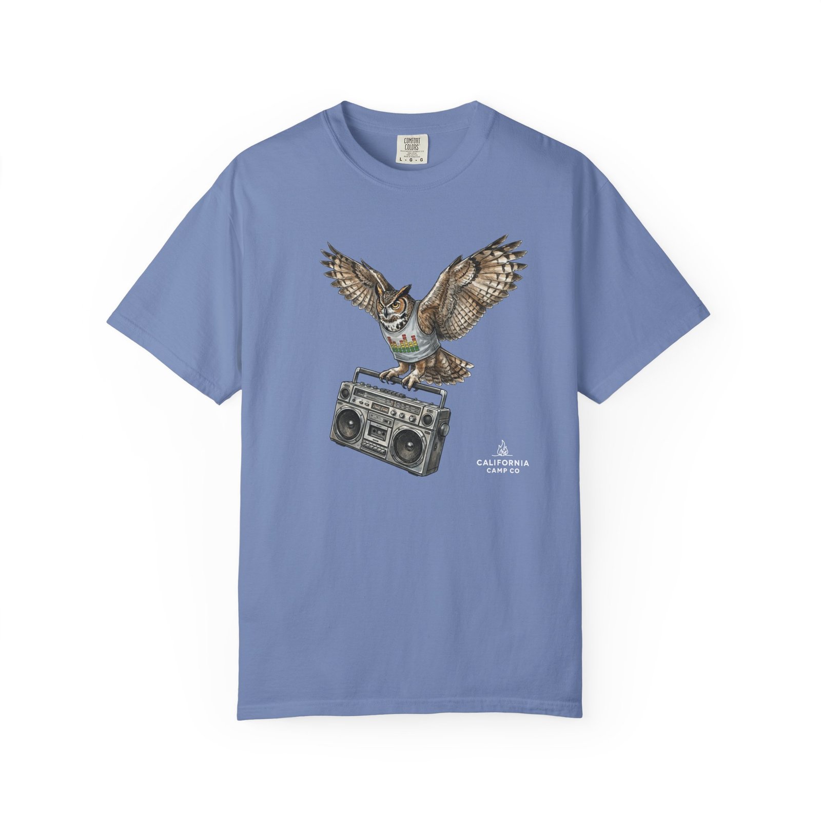 Owl & Boombox Graphic Tee — Retro Wildlife Music Design on Comfort Colors 1717 T-Shirt - Image 13