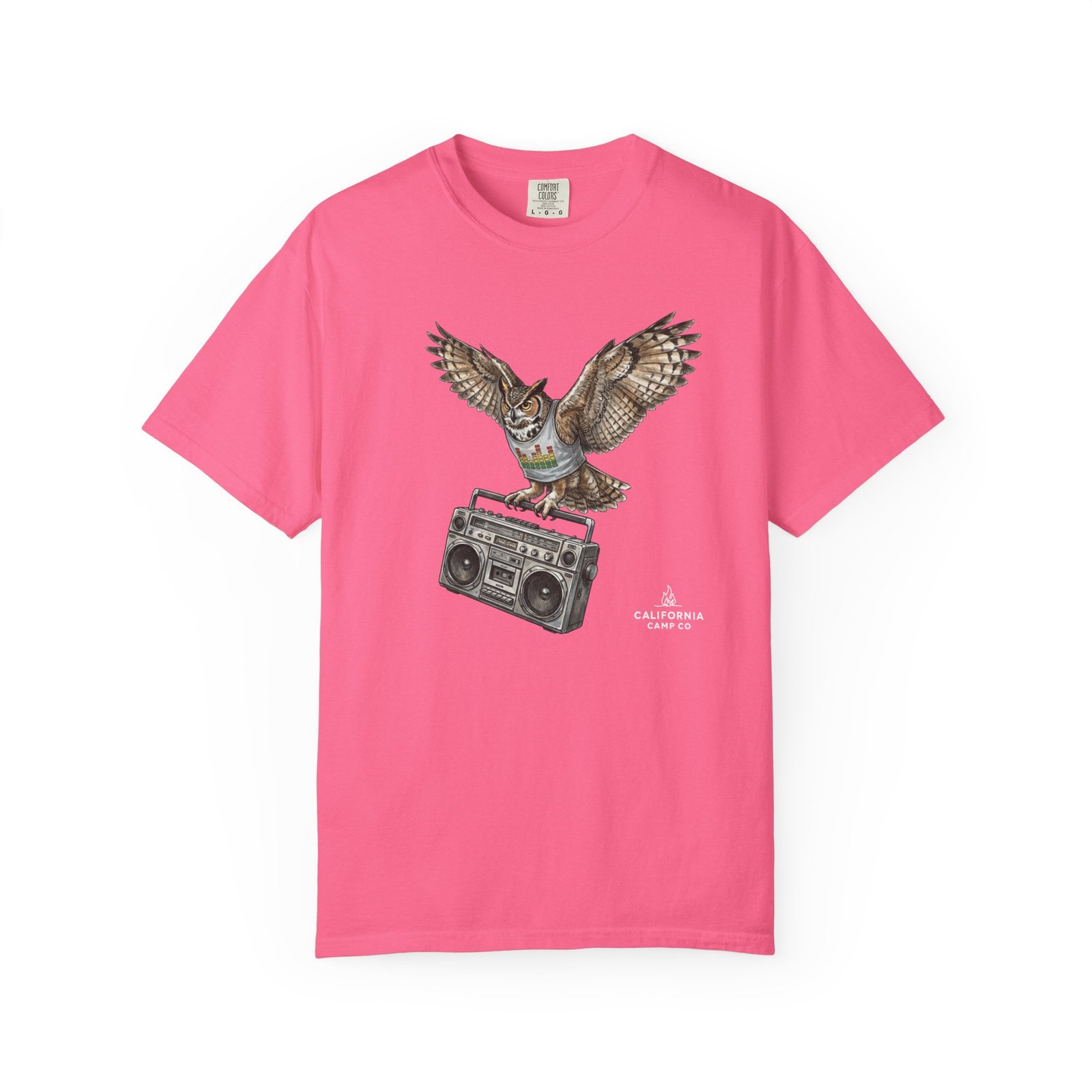Owl & Boombox Graphic Tee — Retro Wildlife Music Design on Comfort Colors 1717 T-Shirt - Image 18